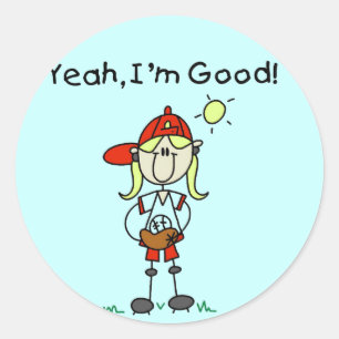 Baseball I'm Good Tshirts and Gifts Classic Round Sticker