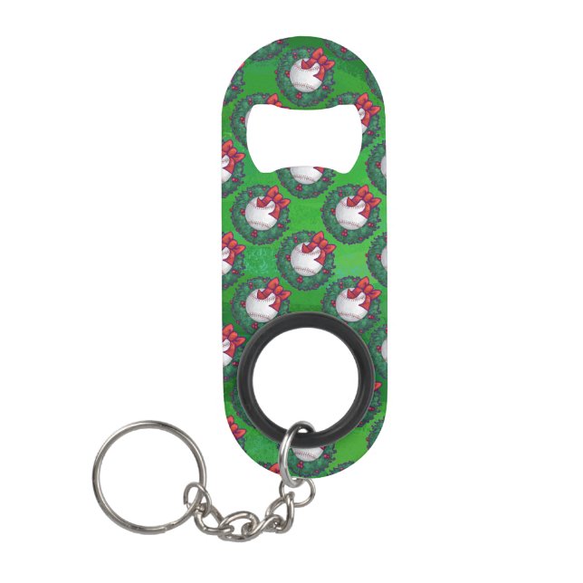 Baseball in Christmas Wreath Pattern (Front)