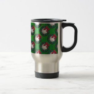 Baseball in Christmas Wreath Travel Mug
