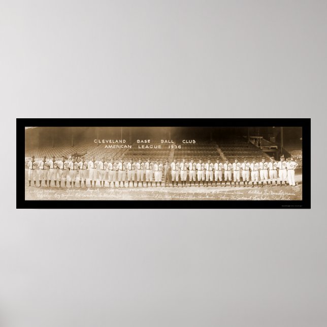 Baseball in Cleveland Photo 1936 Poster (Front)