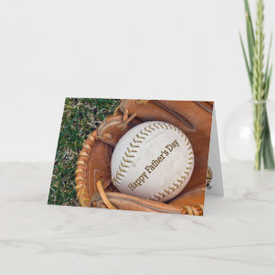 Baseball In Glove for Father's Day Card