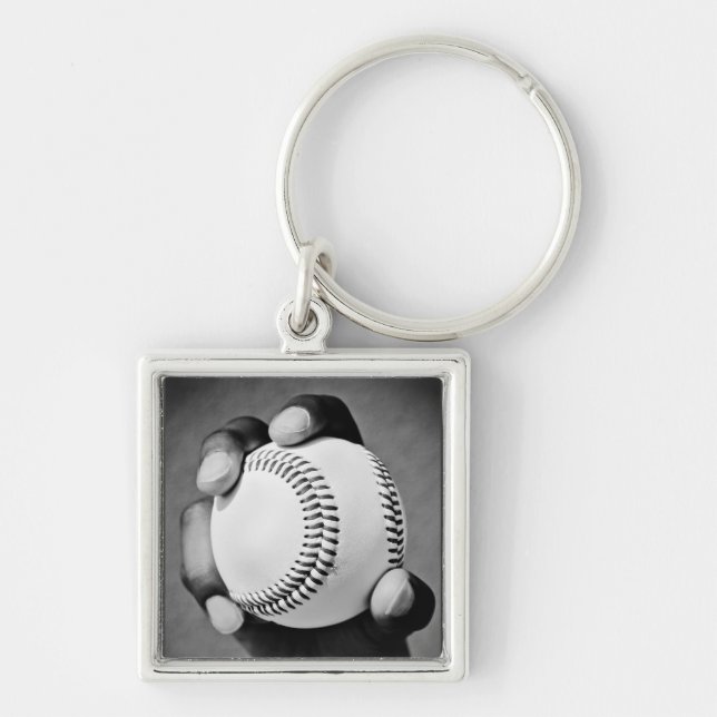 baseball in hand key ring (Front)