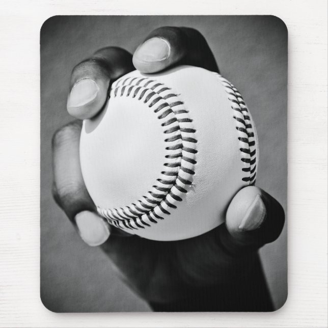 baseball in hand mouse pad (Front)