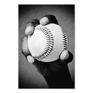 baseball in hand photo print