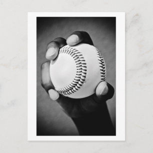 baseball in hand postcard