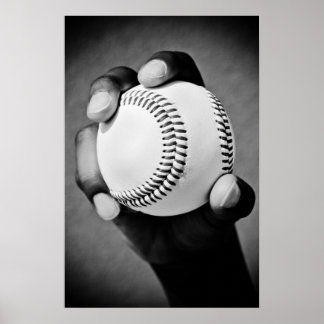 baseball in hand poster
