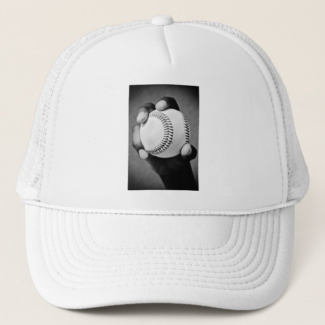 baseball in hand trucker hat (Front)