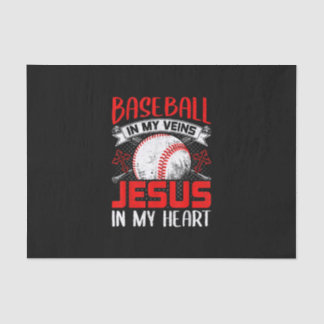 Baseball In My Veins Jesus In My Heart Baseball Tissue Paper