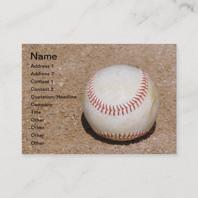 baseball in the dirt business card (Front)
