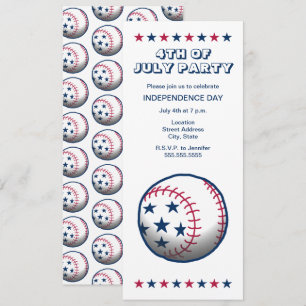 Baseball Independence Day Invitation