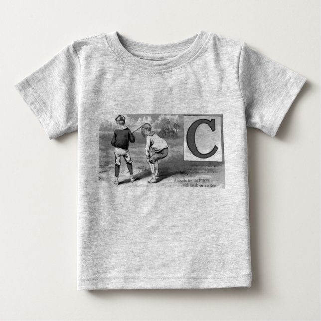 Baseball Initial C Sports Meaning Catcher Baby T-Shirt (Front)