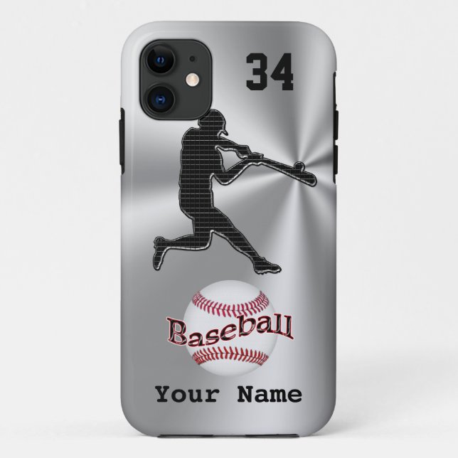 Baseball iPhone 5S Cases with YOUR NAME and NUMBER (Back)
