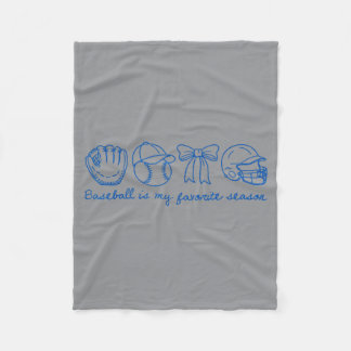 Baseball Is Favourite Season Coquette Bow Women Fleece Blanket