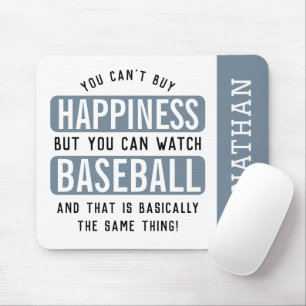 Baseball is Happiness Funny Baseball Custom Mouse Pad