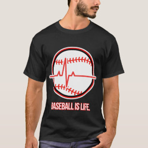 Baseball is Life Heartbeat Pulse Graphic T-Shirt