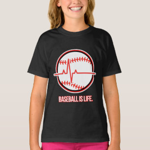 Baseball is Life Heartbeat Pulse Graphic T-Shirt