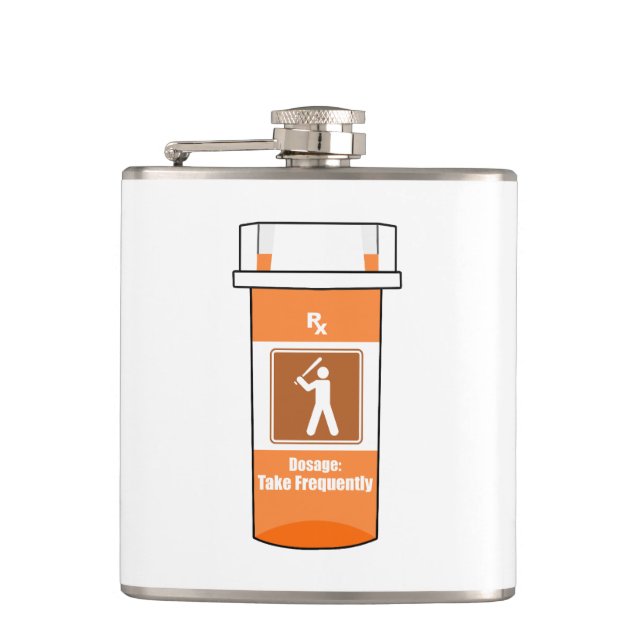 Baseball Is My Drug Hip Flask (Front)