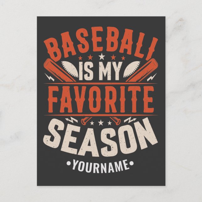 Baseball is my Favourite Season Postcard (Front)