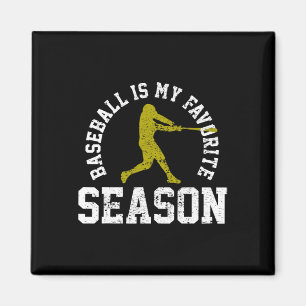 Baseball Is My Favourite Season Vintage Gift Magnet