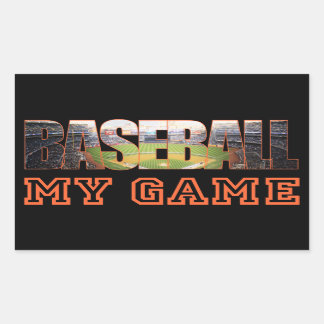 Baseball is my game rectangular sticker