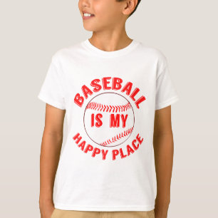 Baseball is My Happy Place Kids T-Shirt