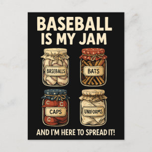 Baseball Is My Jam – Funny Sports Design Holiday Postcard