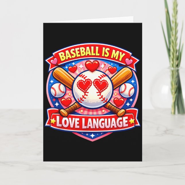 Baseball Is My Love Language Valentine  Card (Front)