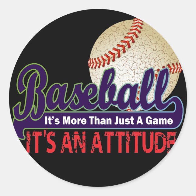BASEBALL - IT'S MORE THAN JUST A GAME CLASSIC ROUND STICKER (Front)