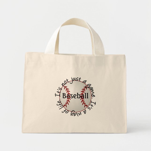 Baseball-its not just a game mini tote bag (Front)
