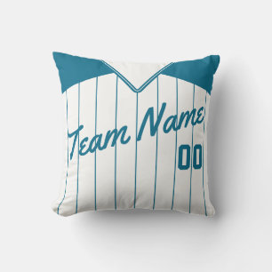 Baseball Jersey Custom Teal Pinstripes Template Cushion