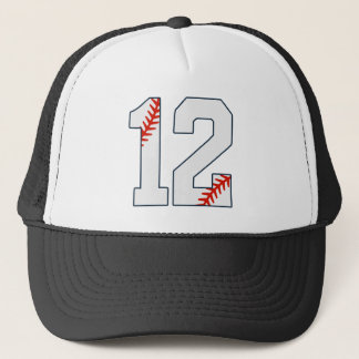 Baseball Jersey Number 12 Trucker Hat