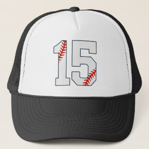 Baseball Jersey Number 15 Trucker Hat