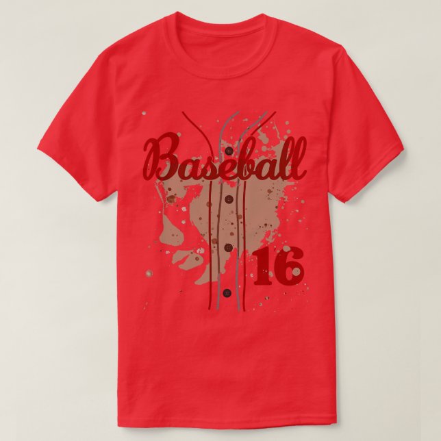 Baseball Jersey Number 16 Kids Baseball Uniform Di T-Shirt (Design Front)