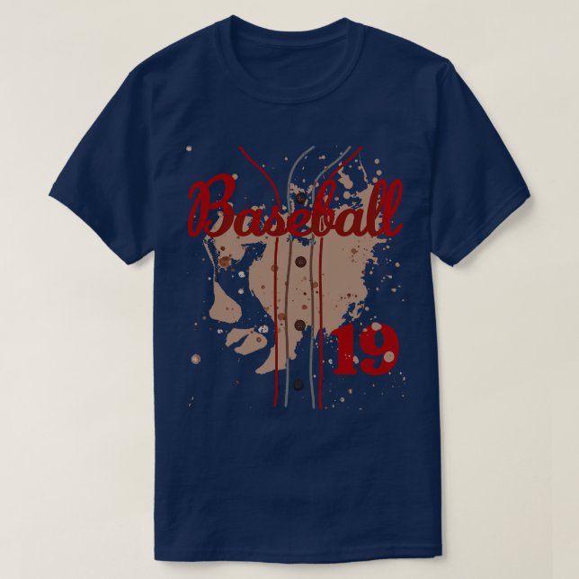 Baseball Jersey Number 19 Kids Baseball Uniform Di T-Shirt (Design Front)