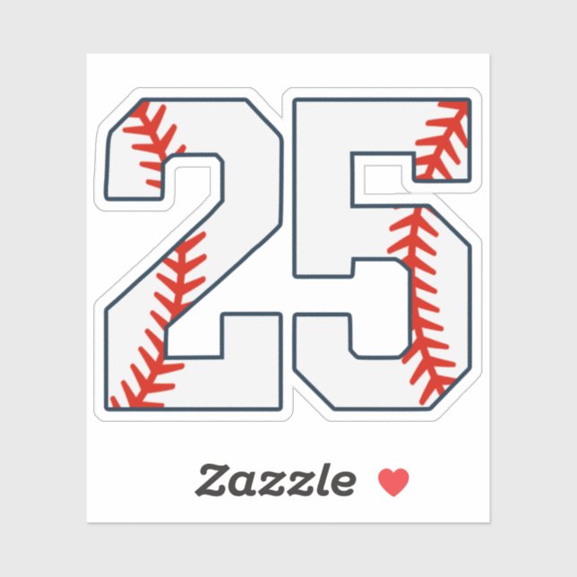 Baseball Jersey Number 25 (Sheet)