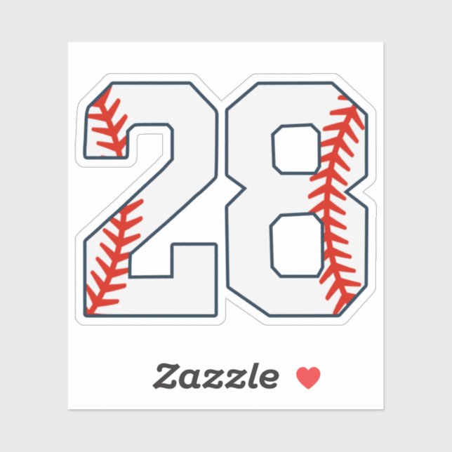 Baseball Jersey Number 28 (Sheet)