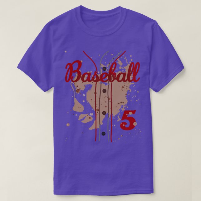 Baseball Jersey Number 5 Kids Baseball Uniform Dir T-Shirt (Design Front)