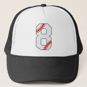 Baseball Jersey Number 8 Trucker Hat