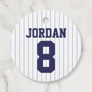 Baseball Jersey - Sports Theme Birthday Party Favour Tags