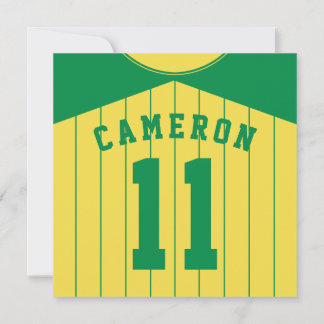 Baseball Jersey Themed Party Invites Template