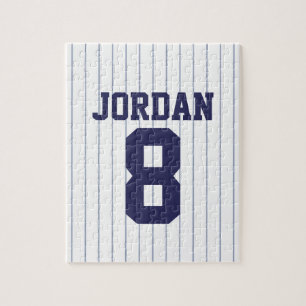 Baseball Jersey with Custom Name and Number Jigsaw Puzzle