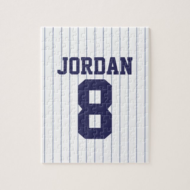 Baseball Jersey with Custom Name and Number Jigsaw Puzzle (Vertical)