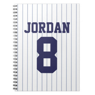 Baseball Jersey with Custom Name and Number Notebook