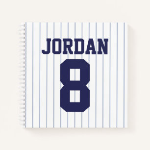 Baseball Jersey with Custom Name and Number Notebook