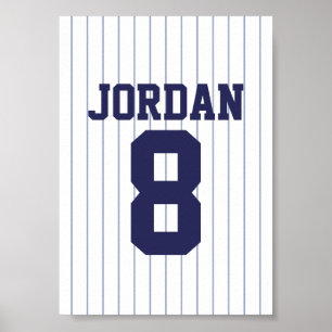 Baseball Jersey with Custom Name and Number Poster