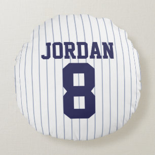 Baseball Jersey with Custom Name and Number Round Cushion