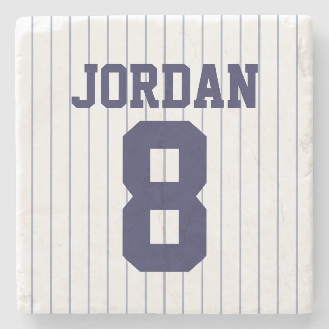 Baseball Jersey with Custom Name and Number Stone Coaster (Front)