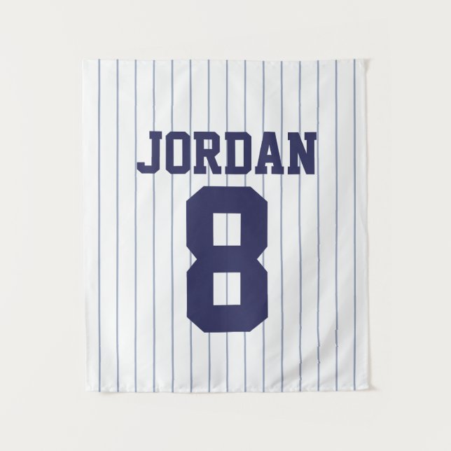 Baseball Jersey with Custom Name and Number Tapestry (Front)
