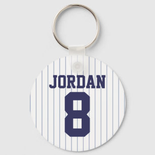 Baseball Jersey with Number Key Ring