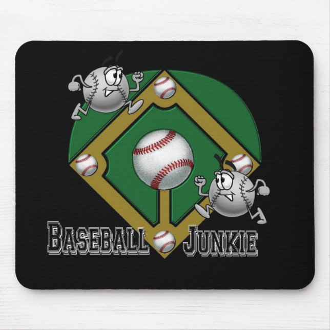 Baseball Junkie Whimsical Mouse Pad (Front)